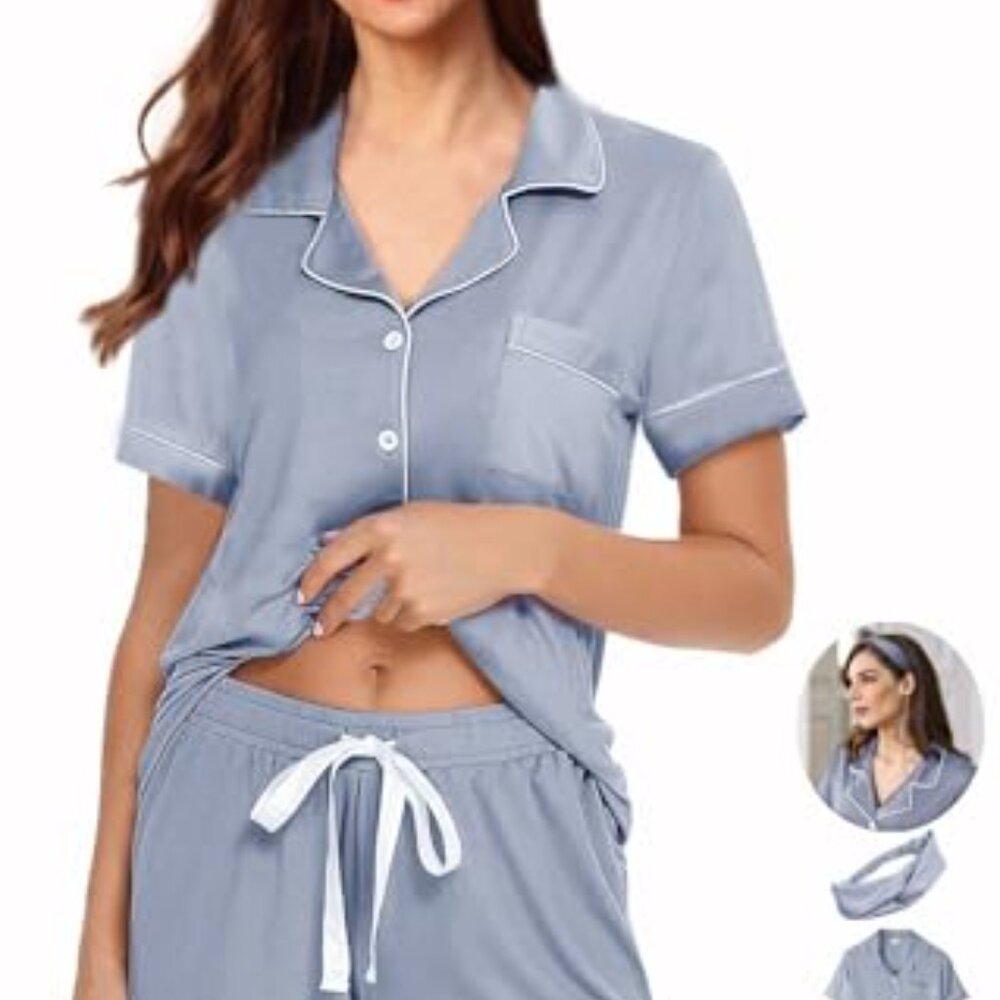 Soft Knitted Pajama Set Button Down Sleepwear Lou… - image 7